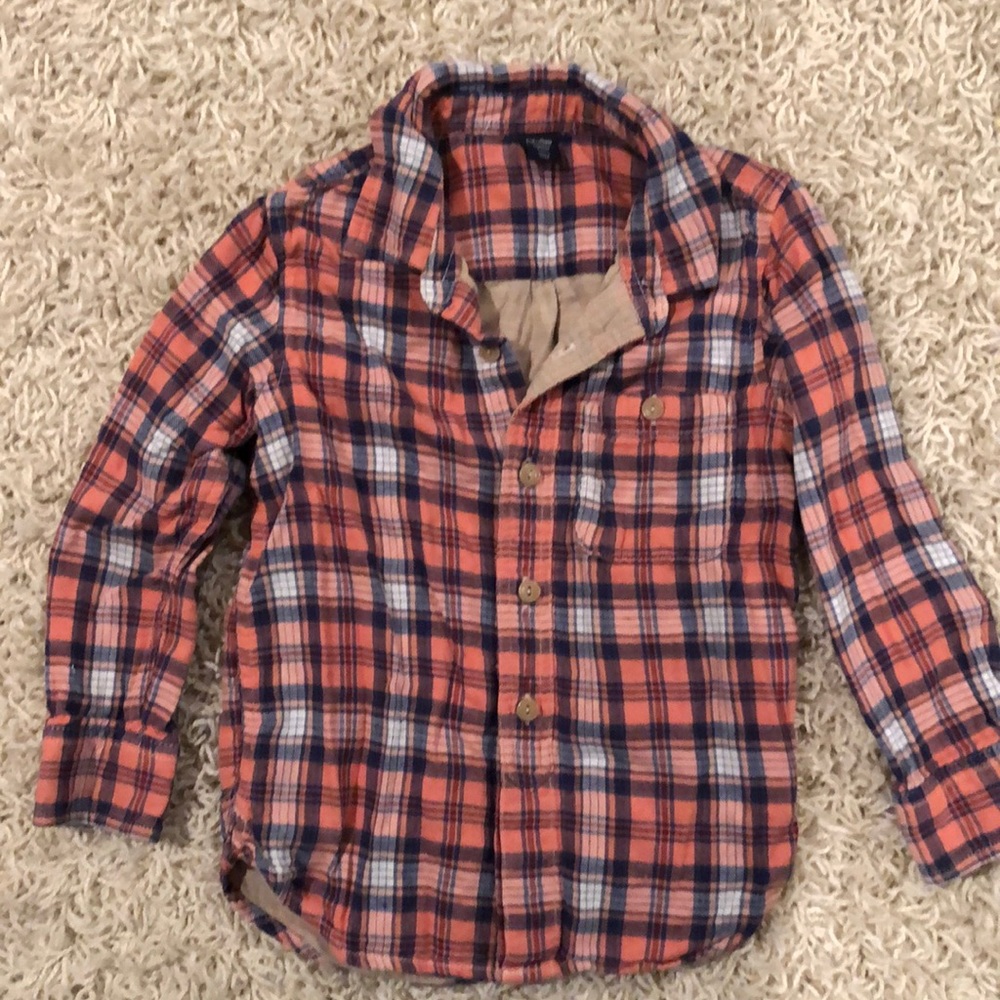 Bay Gap plaid flannel button down shirt size 4
